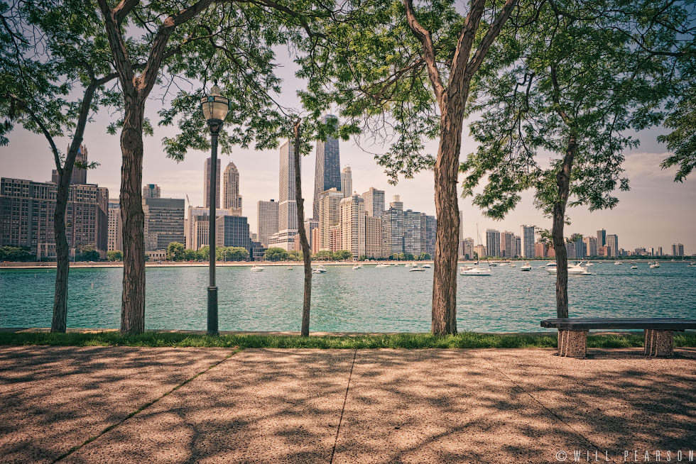 Lake Michigan Waterfront View Towards Chicago