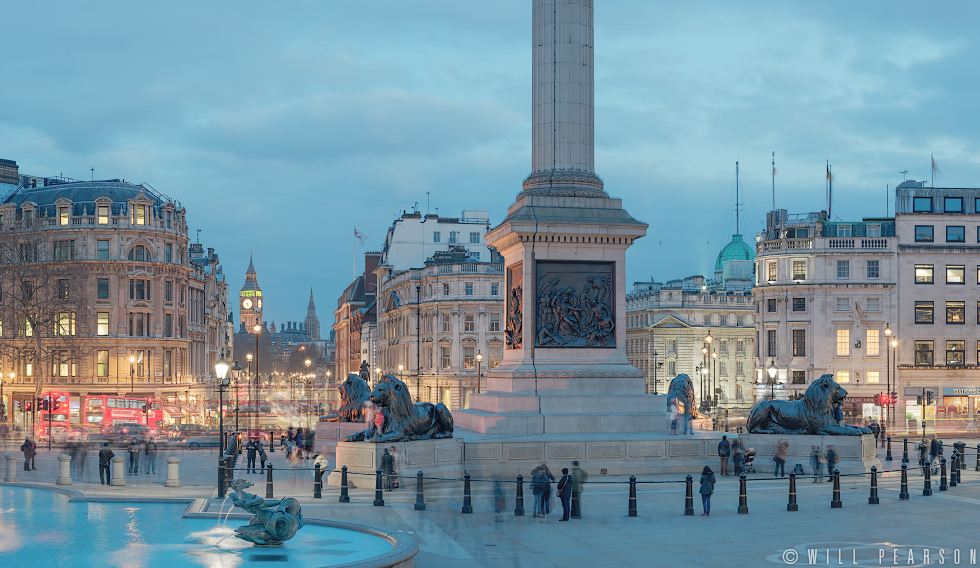 Trafalgar Square looking toward Westminster